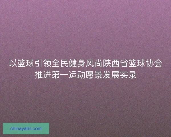 以篮球引领全民健身风尚陕西省篮球协会推进第一运动愿景发展实录 以篮球引领全民健身风尚陕西省篮球协会推进第一运动愿景发展实录